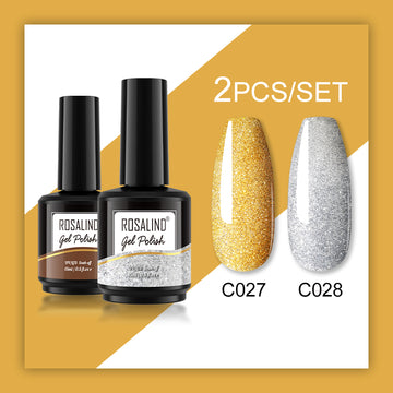 ROSALIND Gel Nail Polish 2Pcs/Set For Manicure Nails Art UV Gel Need Base Top Coat Vernis Semi permanent Nail Polish 15ML